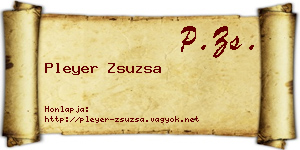 Pleyer Zsuzsa névjegykártya
